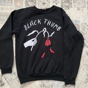BUY 1 GET 1 HALF OFF Stay home club black thumb crew neck sweater